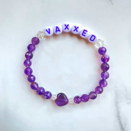 Purple ladies VAXXED gemstone bracelet
