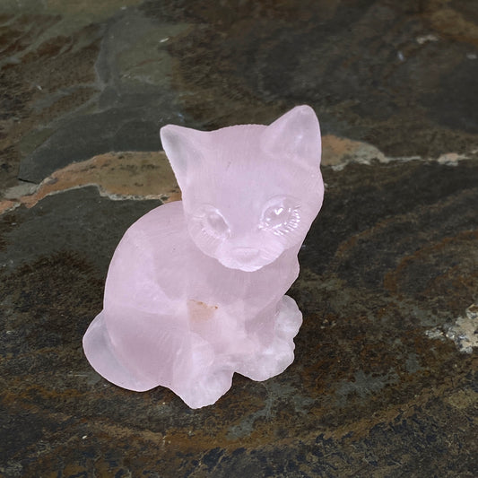 Natural Rose Quartz Kitty