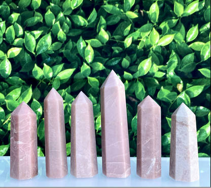 Pink Opal Obelisk Tower Point Crystal Gemstone