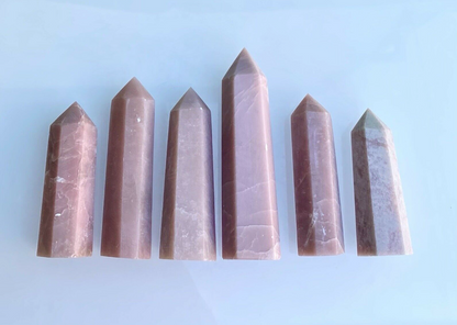 Pink Opal Obelisk Tower Point Crystal Gemstone