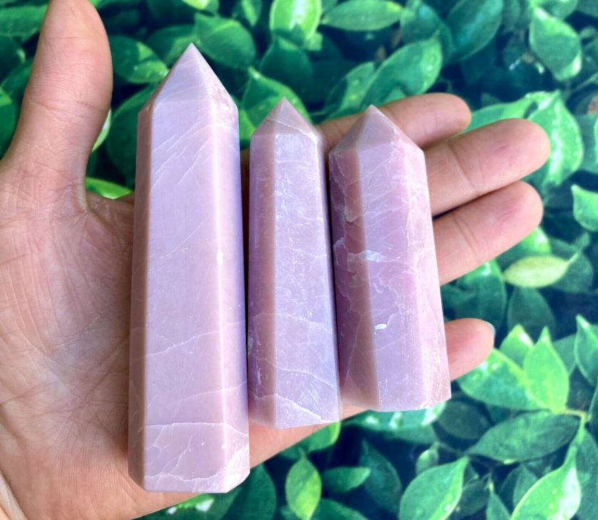 Pink Opal Obelisk Tower Point Crystal Gemstone