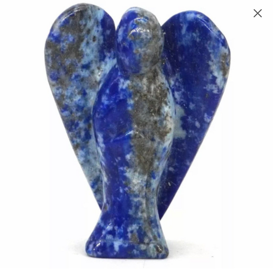 Angel Statue carved from Natural Gemstone Lapis lazuli