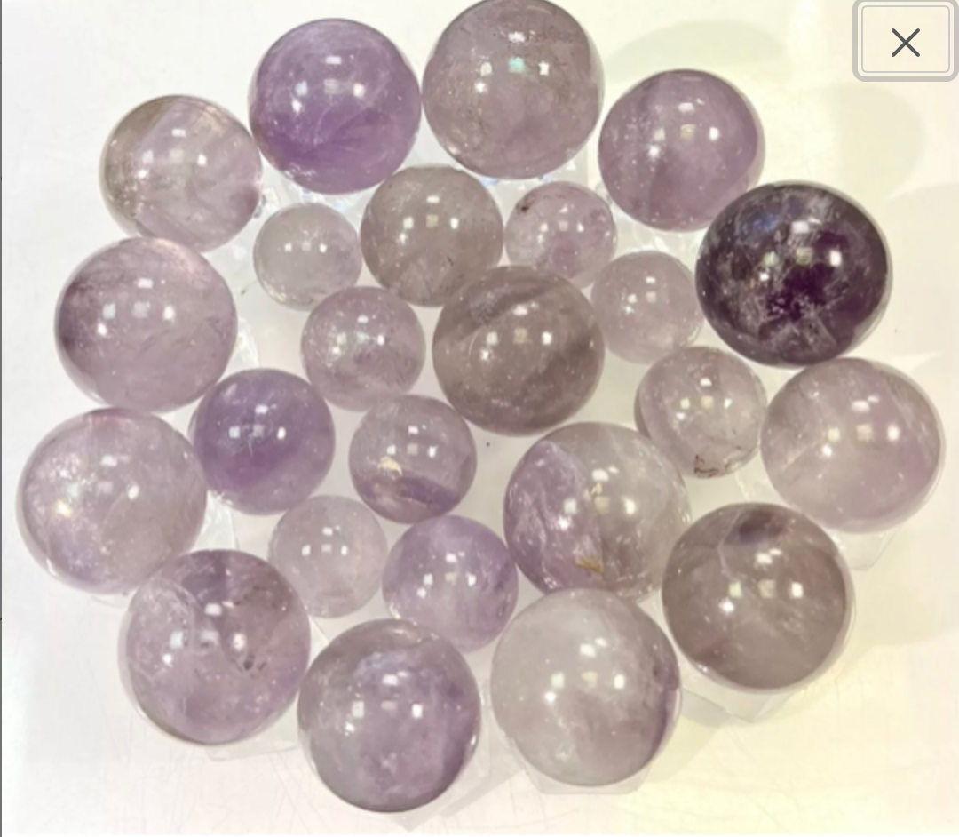 Natural lavender Amethyst Sphere ball semiprecious gemstone crystal