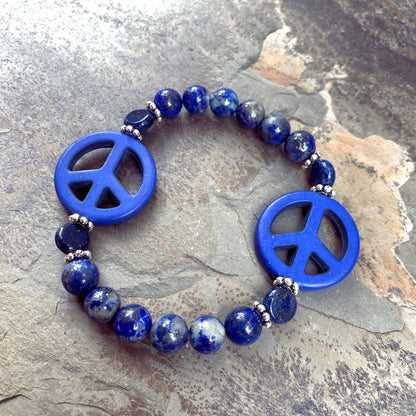 Gemstone Peace Bracelets with Sterling Silver accents