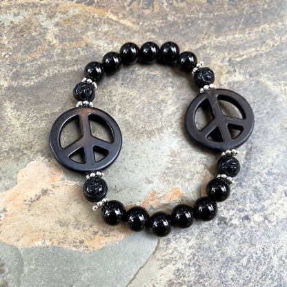 Gemstone Peace Bracelets with Sterling Silver accents