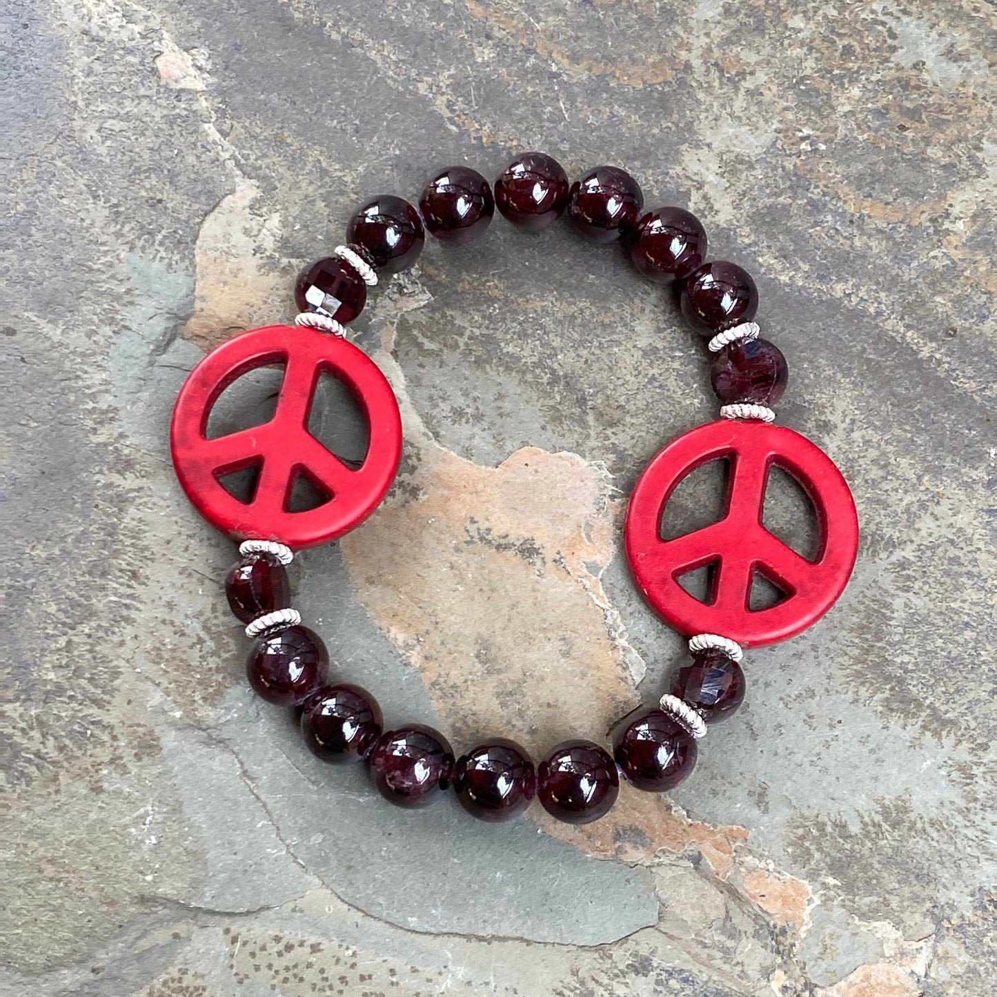 Gemstone Peace Bracelets with Sterling Silver accents