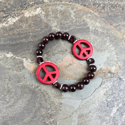 Gemstone Peace Bracelets with Sterling Silver accents