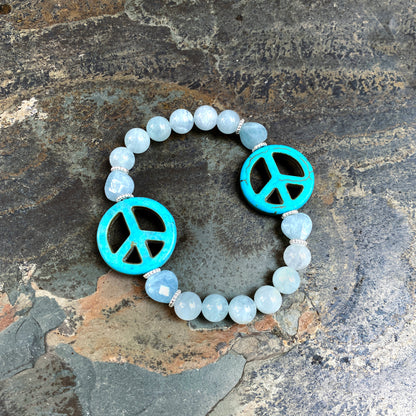 Gemstone Peace Bracelets with Sterling Silver accents