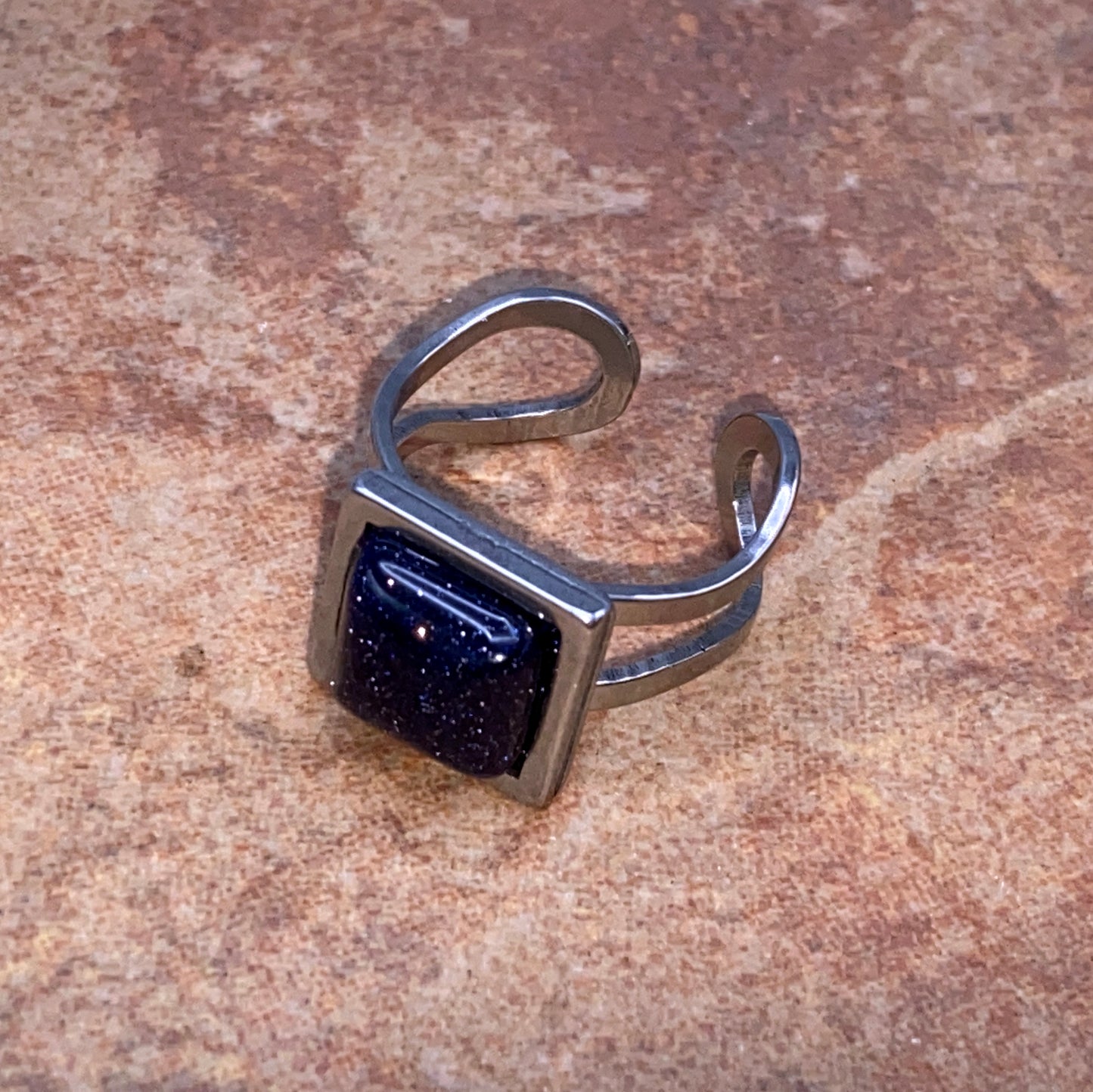 Square Gemstone adjustable rings.