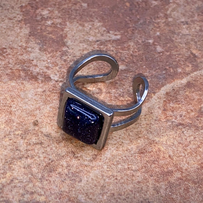 Square Gemstone adjustable rings.