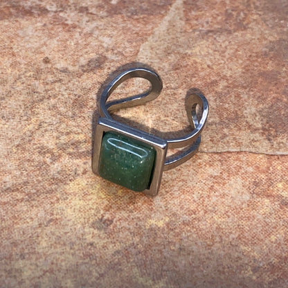 Square Gemstone adjustable rings.