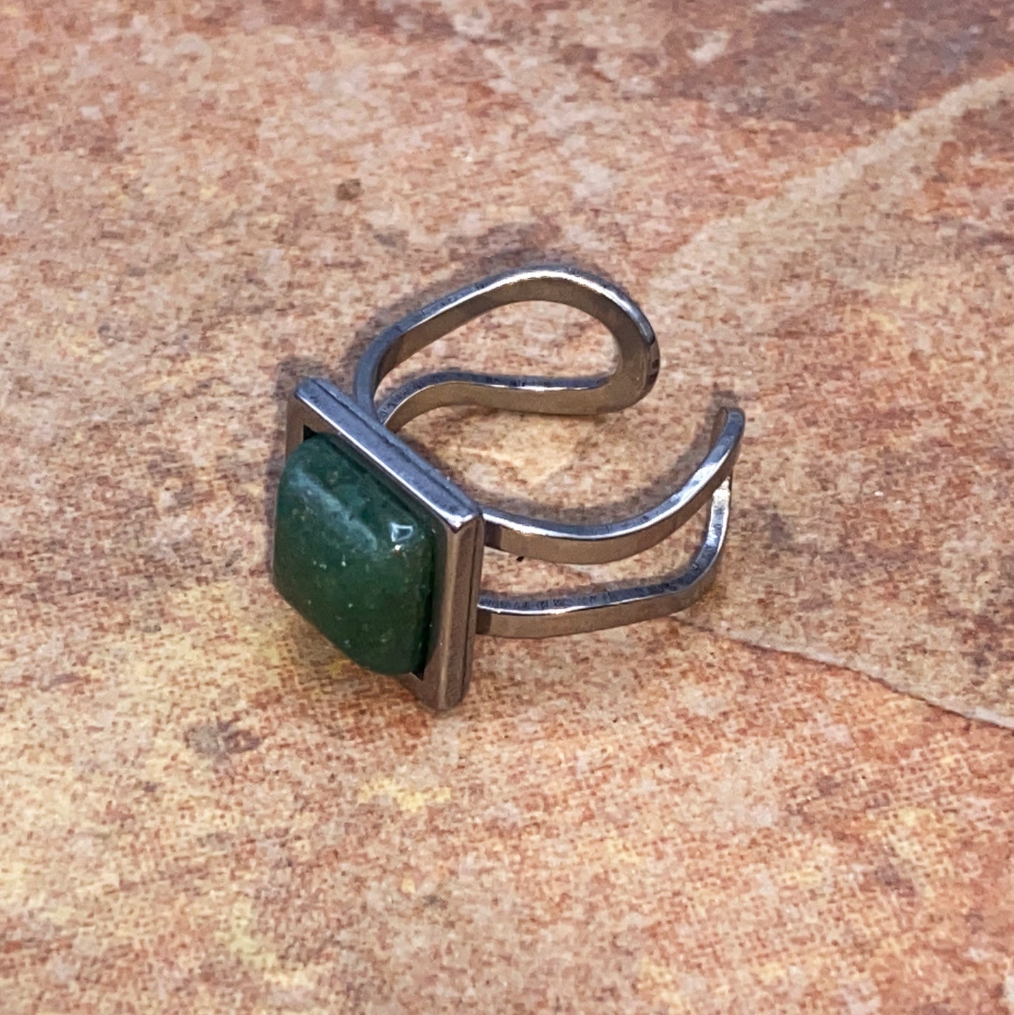 Square Gemstone adjustable rings.