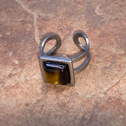 Square Gemstone adjustable rings.