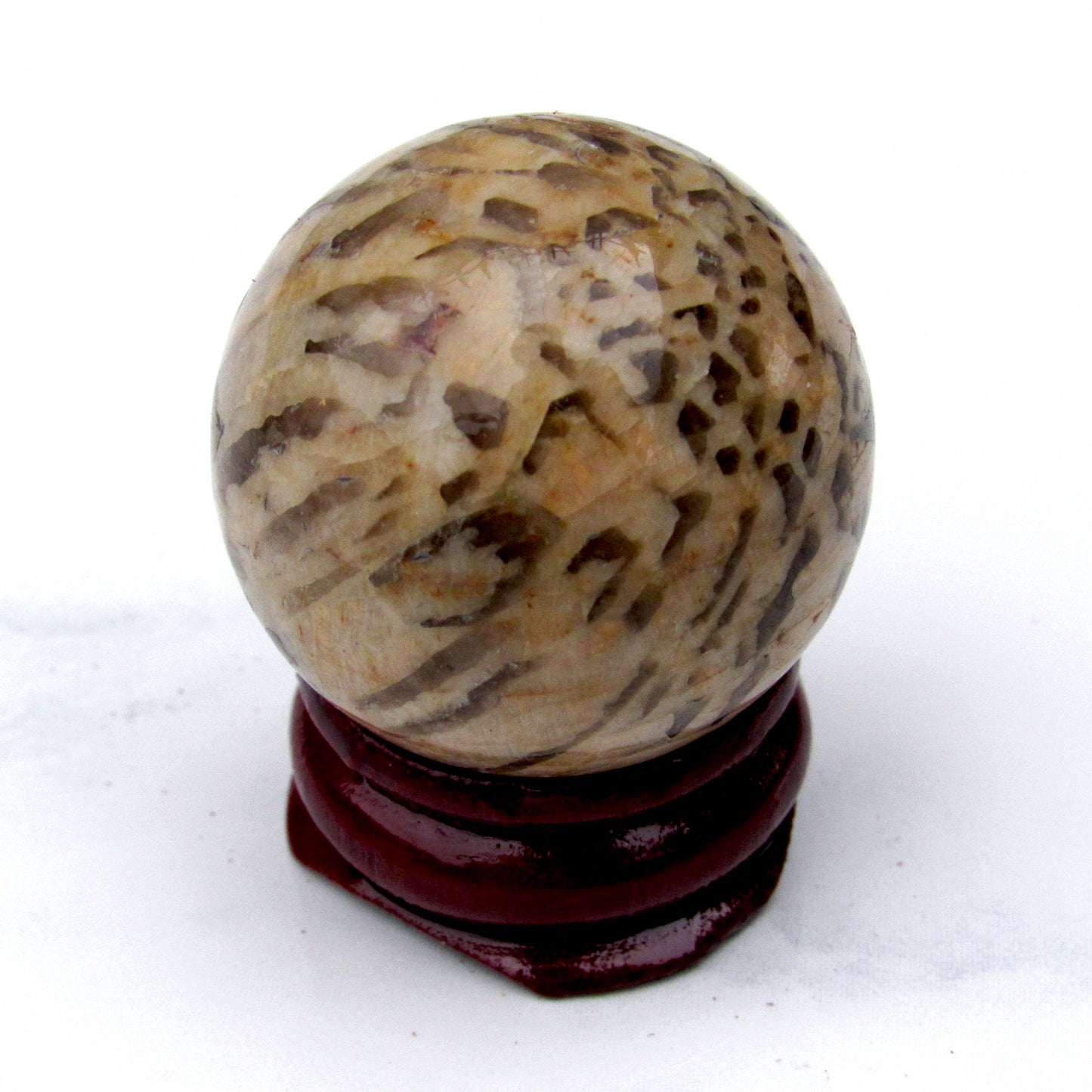 Natural zebradorite crystal gemstone semiprecious sphere ball reiki healing with stand