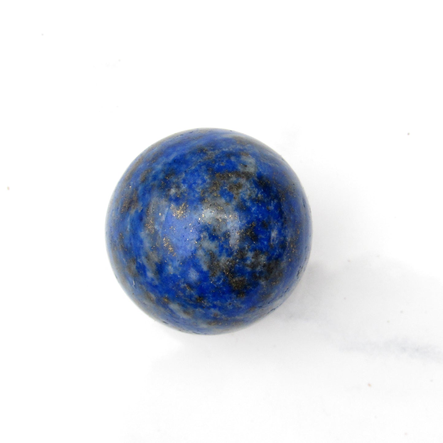 Natural lapis lazuli crystal gemstone semiprecious sphere with stand