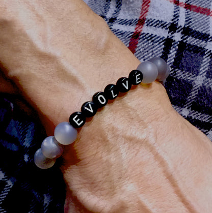 Men’s Gray Agate EVOLVE Turquoise Gemstone Bracelet