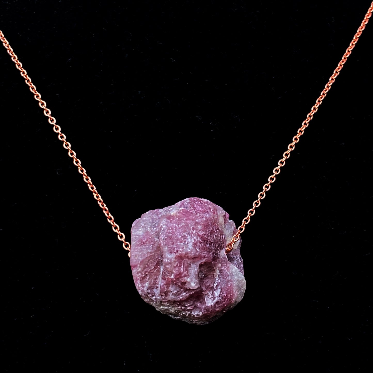 Strawberry Quartz gemstone with Copper Chain Choker