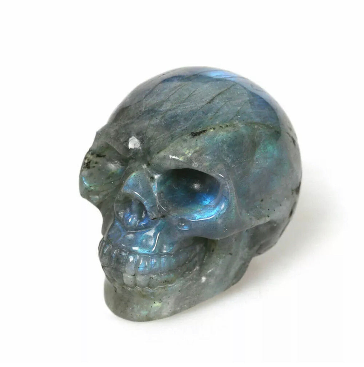 Natural Labradorite Gemstone carved skull