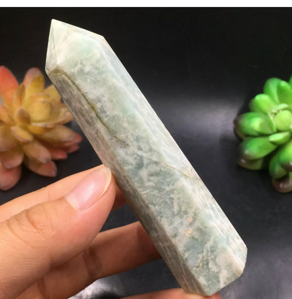 Natural Amazonite Gemstone Crystal Wand