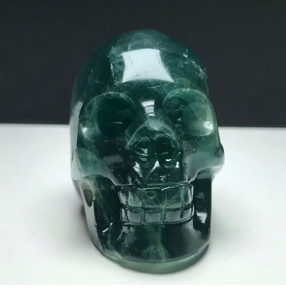 Fluorite gemstone. Hand-carved.  Exquisite Skull