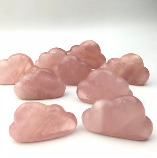 Natural Carved Rose Quartz Clouds semiprecious gemstones