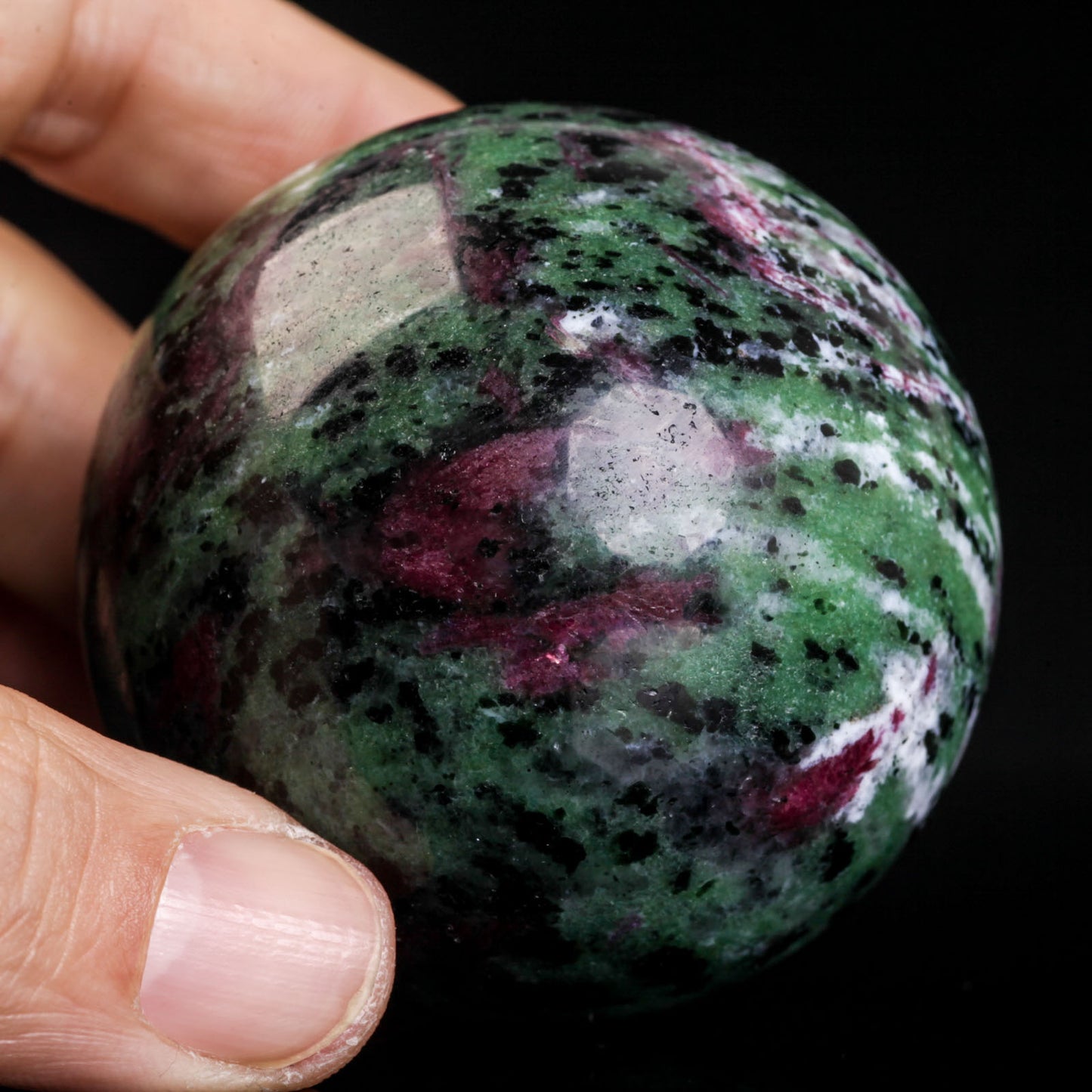 Natural Ruby Zoisite Crystal Ball Sphere