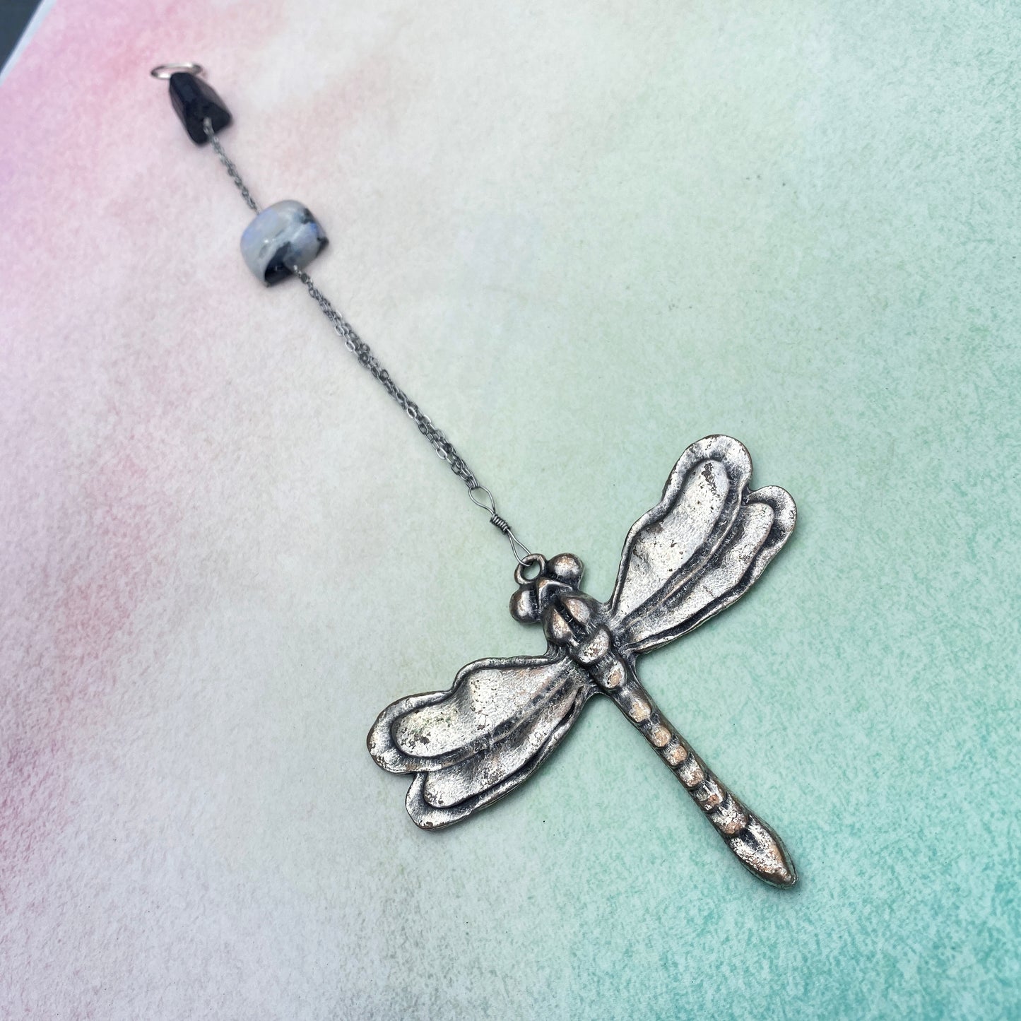 Dragonfly Wall Hanging with Moonstone