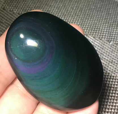 Natural Rainbow Obsidian Palm Stone