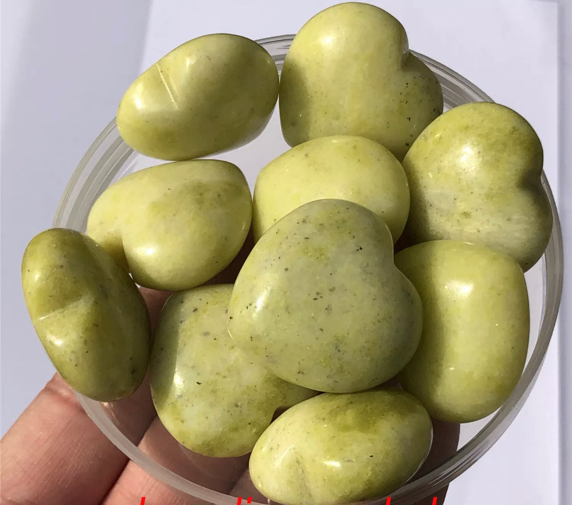 Natural Lemon Jade Hearts