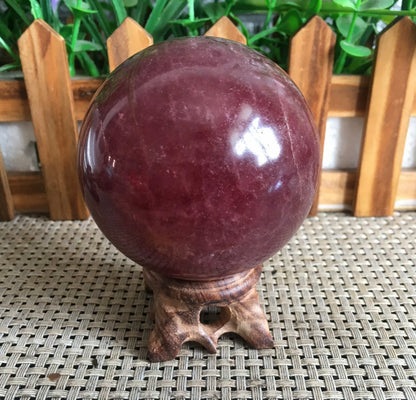 Strawberry Quartz gemstone Sphere