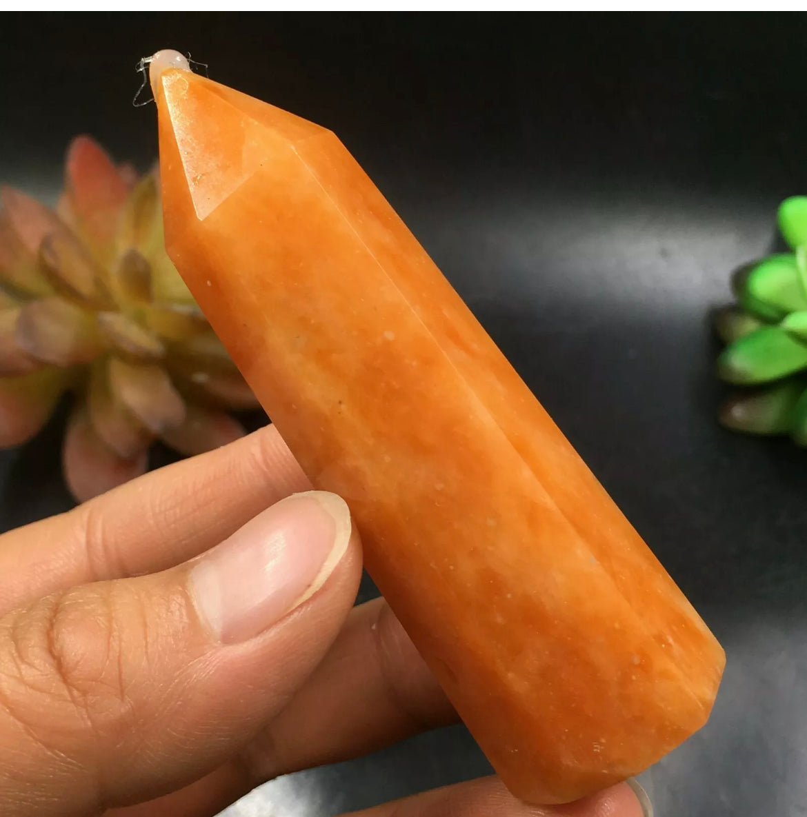 Natural Orange Calcite Crystal Wand