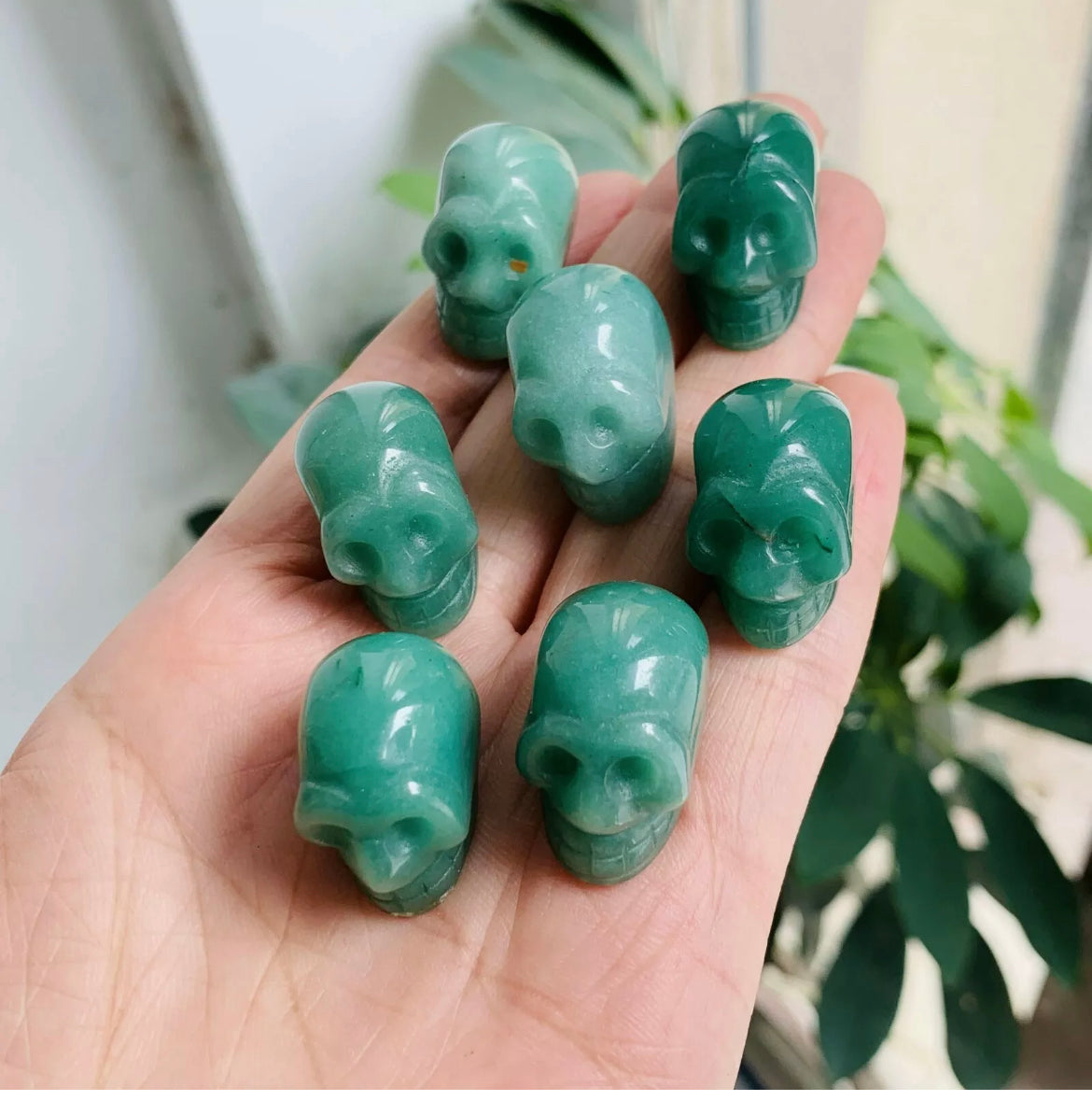 Natural Green Aventurine Mini Skull Crystal Figurine