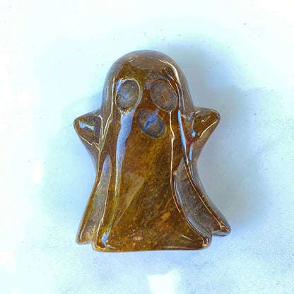 Tiger Eye gemstone carved Ghost