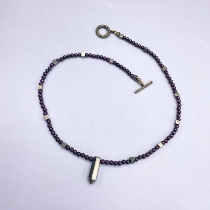 Garnet and Pyrite Necklace