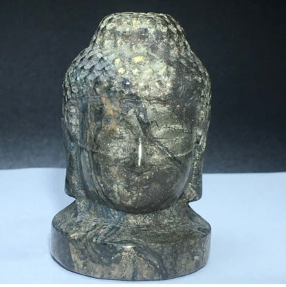 Natural Pyrite Buddha Head Figurine