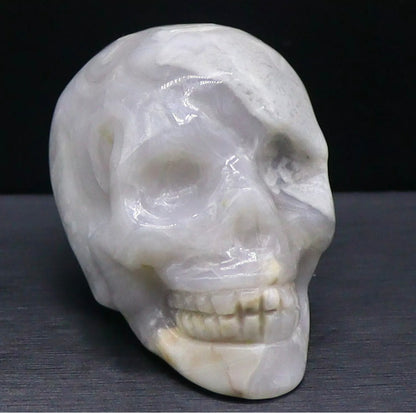 Natural White Agate Skull Crystal figurine