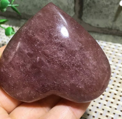 Natural Strawberry Quartz Heart