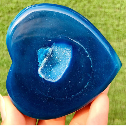 Blue Agate Geode Heart