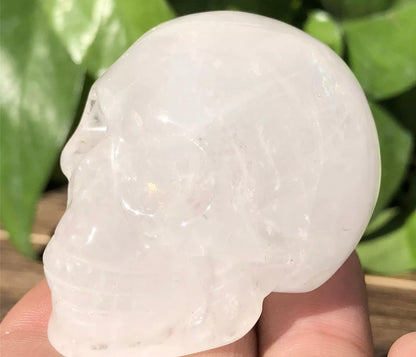 Natural Clear Quartz gemstone Skull