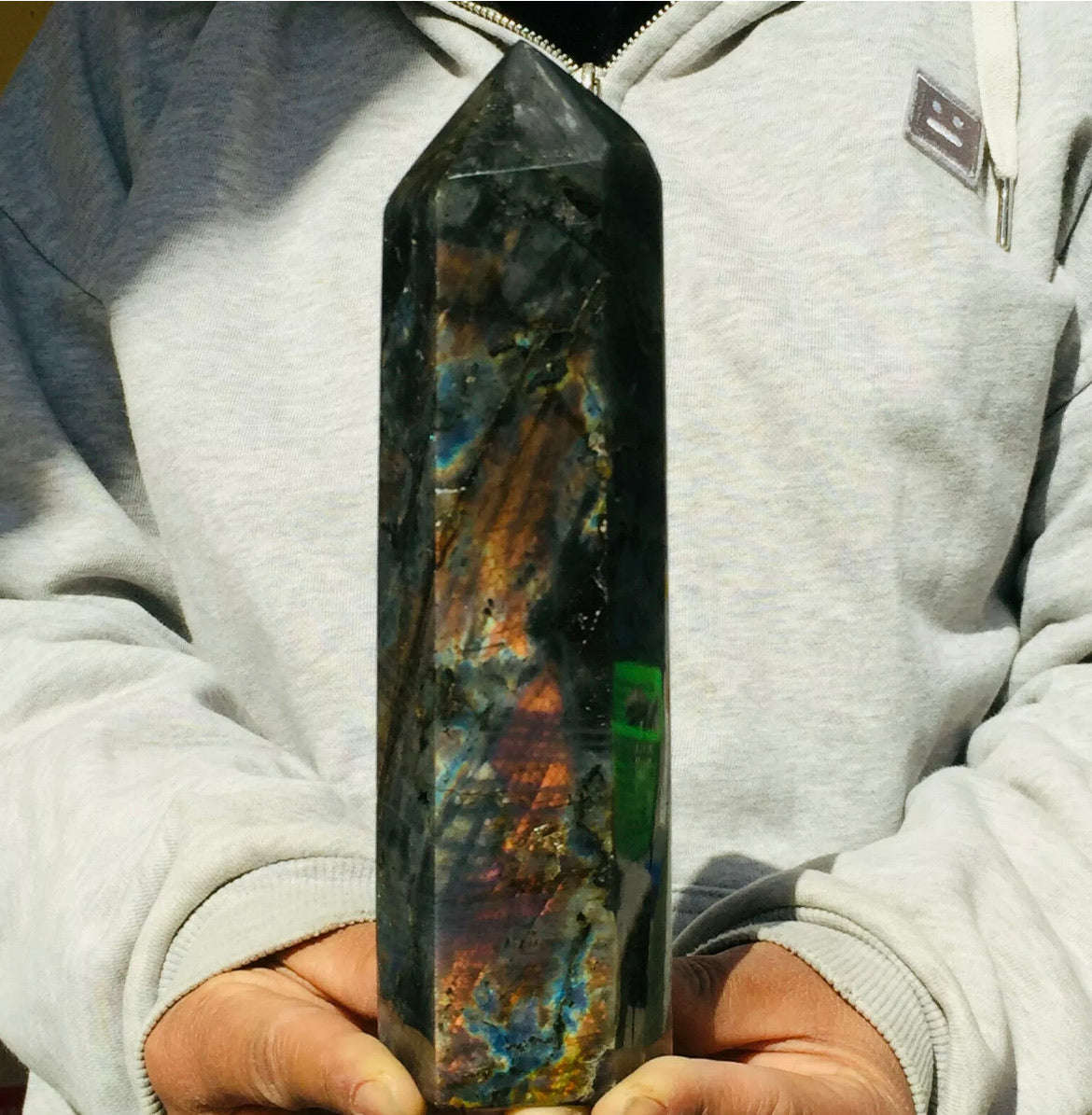 Natural Labradorite Tower Point healing energy obelisk