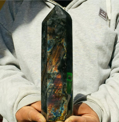 Natural Labradorite Tower Point healing energy obelisk