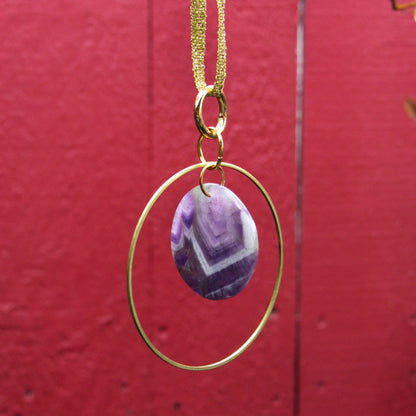 Amethyst gemstone hanging Tree Ornament