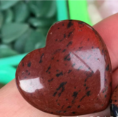 Natural red obsidian heart