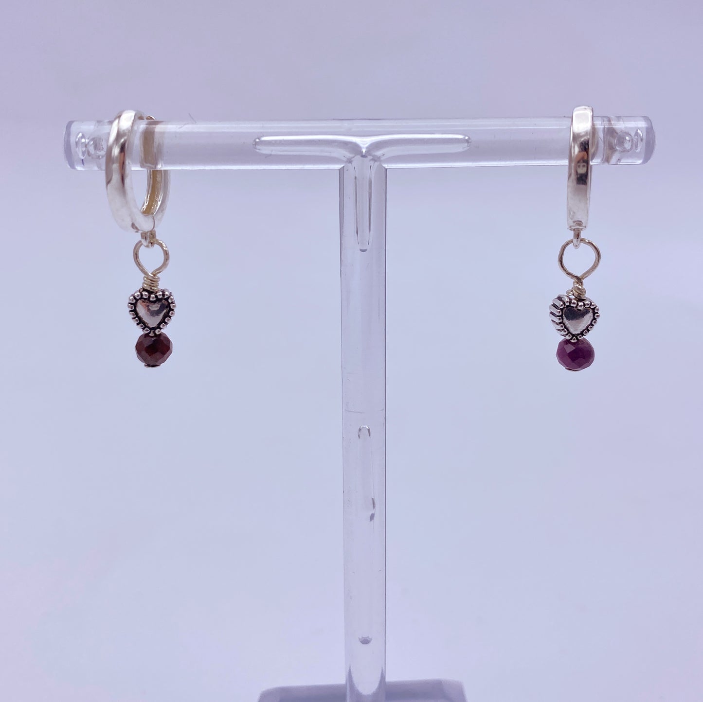 Sterling Silver genuine Ruby gemstone Earrings