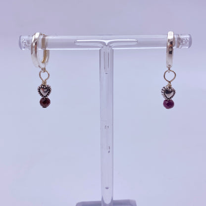 Sterling Silver genuine Ruby gemstone Earrings