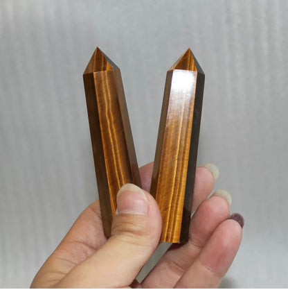 Natural Tiger's Eye Gemstone Healing Crystal Point Wand