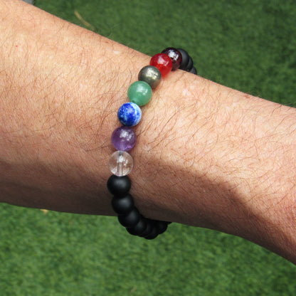 Men’s gemstone Chakra stretch Bracelet