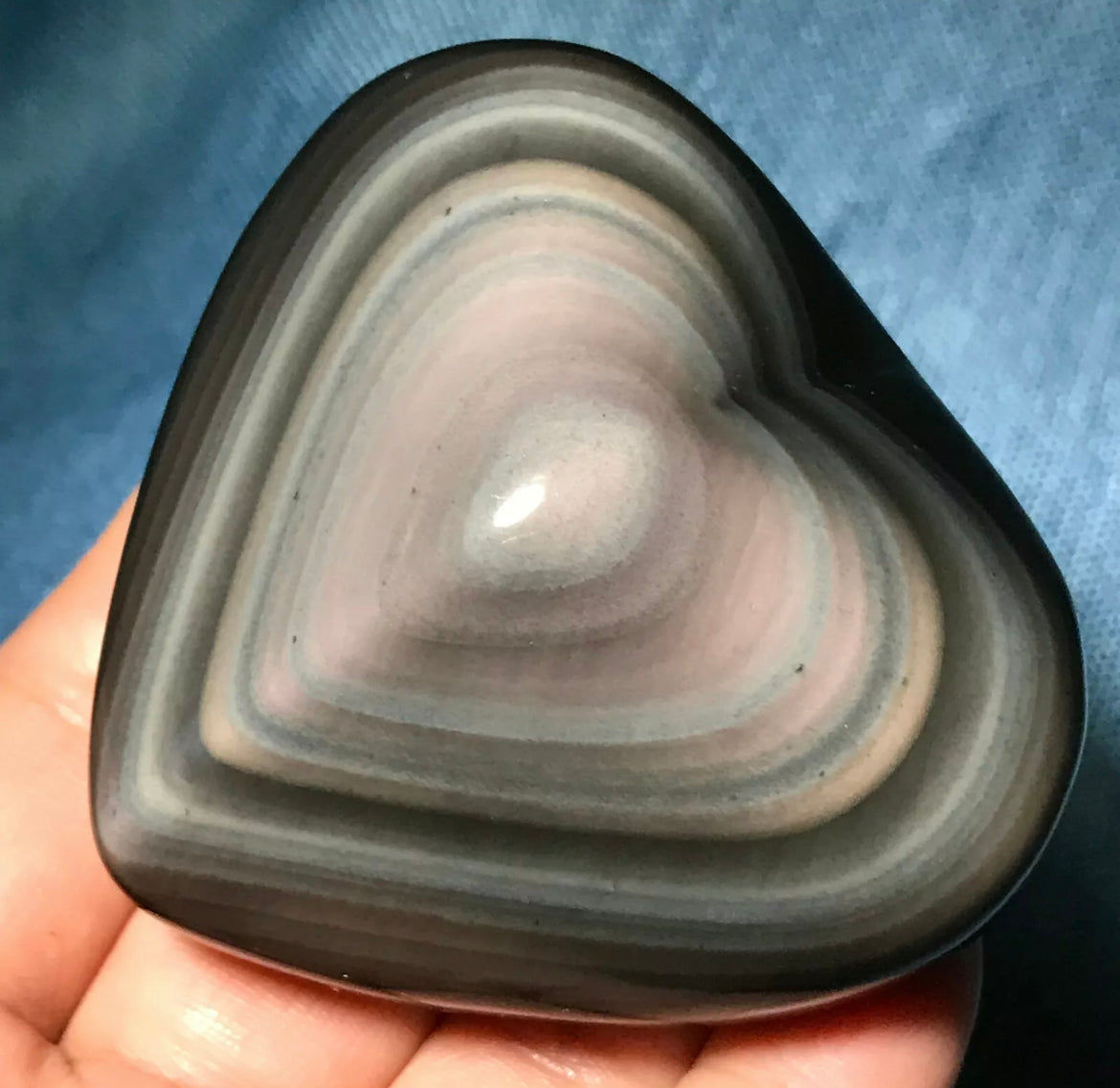 Natural Rainbow Obsidian Gemstone Heart