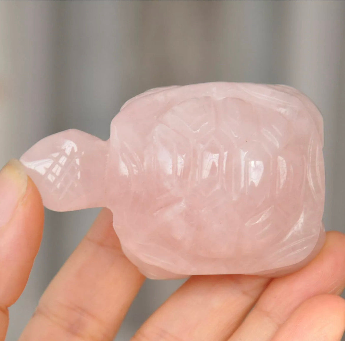 Natural Rose Quartz Turtle figurine