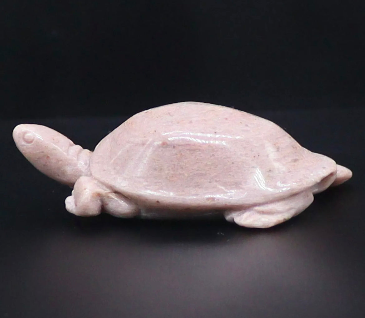 Natural Rhodonite Turtle Figurine